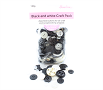 Buttons - Bulk pack - Black and white Craft Pack