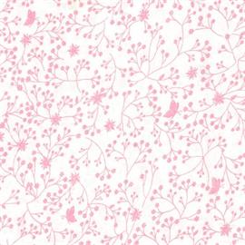 Quilt Backing - Flutter Quilt Backing Fabric - 280 Width Printed - Pink on White