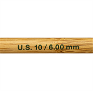 Bamboo Knitting Needles - 20cm Double Ended - 6mm