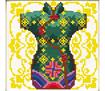 No Count Cross Stitch On White Aida 14 - female geisha green