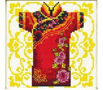 No Count Cross Stitch On White Aida 14 - male geisha rose 12 x 12cm