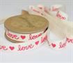 Bowtique PRINTED COTTON RIBBON 15MM X 5M-100% cotton  red / love and  heart