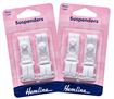 2 Pairs - 15mm Suspenders - White