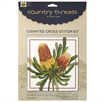 FIONA JUDE - Country Thread Cross Stitch - banksia and  pigmy possum  30 cms x 30cm