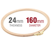 Embroidery Hoop - Wooden Screwed 24mm beechwood 6"/160mm