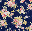 Flowers - 100% Cotton - 110cm Width - Flowers Navy