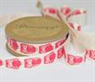 Bowtique PRINTED COTTON RIBBON 15MM X 5M-100% cotton  red / owls