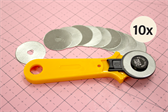 Rotary Cutter - 45mm Rotary Cutter and 10x Blades