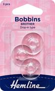 HEMLINE HANGSELL - Bobbin Plastic Brother 3 Pack - most models