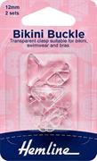 HEMLINE HANGSELL - Bikini Clasp 12mm 2 Sets - clear