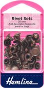 HEMLINE HANGSELL - Rivet Kit 7mm (20 Sets) - bronze