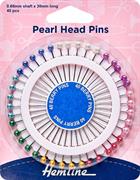 Hemline Hangsell Pins Pearl Berry Head 38mm - 40 per wheel