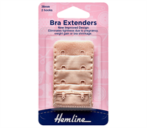 Bra Back Expander Extender 38mm - 2 Hook - nude