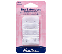 Bra Back Expander Extender 38mm - 2 Hook - white