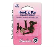 Hook & Bar Trouser Fastener - Large in Black