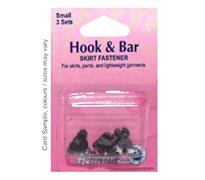 Hook & Bar Trouser Fastener - Small in Black