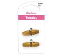 Mid Wooden Toggles 30mm 2pc