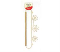 Quilt Hanger – 14in wire with dowel – Beige – Star patch