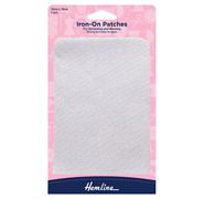 Iron-On Patches Polycotton Twill, White