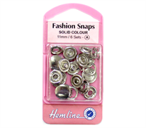 Hemline Heavy Duty Snaps, 15mm x 12 sets - Nickel