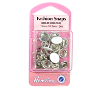 Hemline Heavy Duty Snaps, 15mm x 12 sets - Nickel