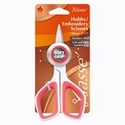 KLASSE SCISSORS - Scissors Embroidery 5.25In - softgrip white handle w pink inlay