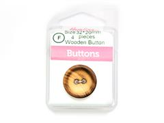 HEMLINE BUTTONS - Wooden Imitation Button - natural 20mm