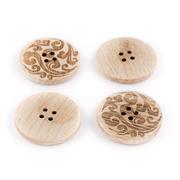 HEMLINE BUTTONS - Fashion Texture Pattern Button - brown 30mm