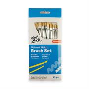 Mont Marte - Natural Hair Flat Angle Brush Set 13pc