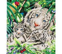 Diamond Dotz White Tiger And  Cubs - 52 x 52cm (20.5 x 20.5in)