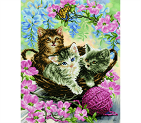 DIAMOND DOTZ - Kitty Knits - 48 x 58cm (18.9  x 22.8 )