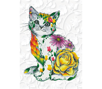 Diamond Dotz Flower Puss - 55  x 78cm (21.7 x 30.7in)