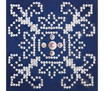 Diamond Dotz - White on Blue - 10.2 x 10.2cm (4 x 4in)