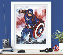 Diamond Dotz - Marvel - Cap In Action - 53 x 42cm