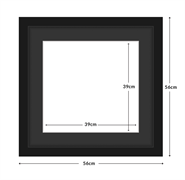 Diamond Dotz Frame With Mat 39X39Cm Aperture - Timber frame 56 x 56cm Black