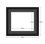 Diamond Dotz Frame With Design Aperture Size 47 x 42 cm, Mat 46X41Cm Aperture - timber frame 53 x 58cm black