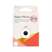 Paper Pieces - Pre-cut - Hexagon - 0.5" - 100pc