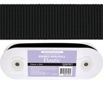 Elastic Ribbed Non-Roll - 32mm Black