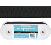 Elastic High-Density Non-Roll - 20mm Black