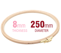 Embroidery Hoop - Wooden Screwed 8mm beechwood 10"/250mm