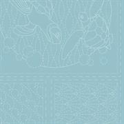 Sashiko Panel - Linen/Cotton 137 x 50cm Ocean Blue Lagoon