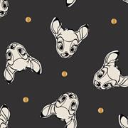 DISNEY - Bambi Dots Black Met Gold