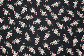 Riley Blake Printed Cotton - Posy Black 112cm