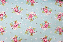 Riley Blake Printed Cotton - Bright Buds Teal 112cm