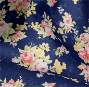 Flowers - 100% Cotton - 110cm Width - Flowers Navy