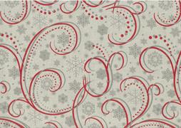 Christmas Linen Fabric 140cm - Snowflakes - Grey