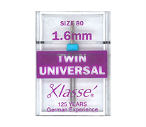 Klasse Machine Needle Twin Universal Size 80 - 1.6mm - Blue 