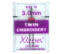 Klasse Twin Embroidery Size 75 - 3.0mm Machine Needles - Pink