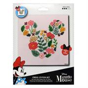 SEW EASY NEEDLECRAFT - 25Cm X 25Cm  No Count Cross Stitch Kit - Minnie Garden