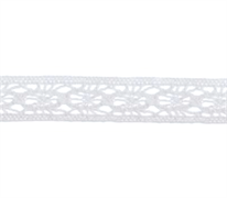 Bowtique Cotton Lace Ribbon 12mm x 5m White